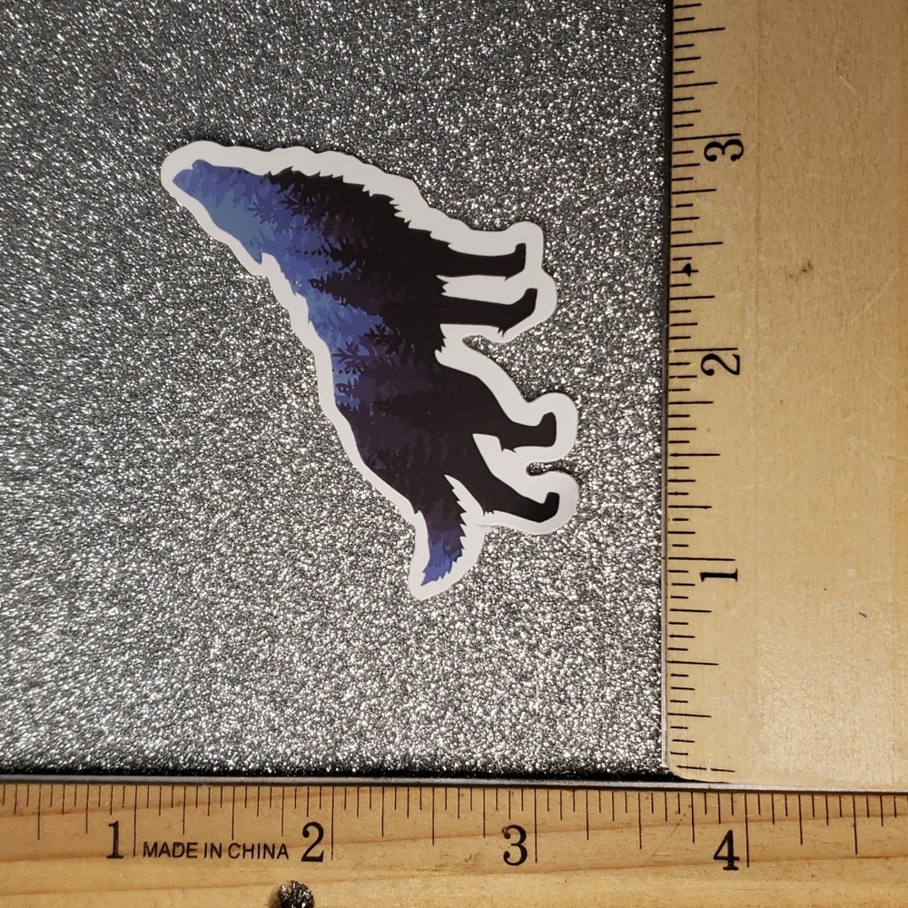 ART NATURE HOWLING WOLF forest waterproof Sticker - Picture 2 of 7
